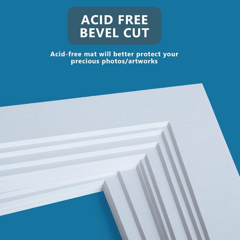Somime 10 Pack Pre-Cut 18x24 White Picture Mats for 12x18 Photos - White Core Bevel Cut Frame Matte, Acid Free, Ideal for Frames/Artwork/Prints - Image 5
